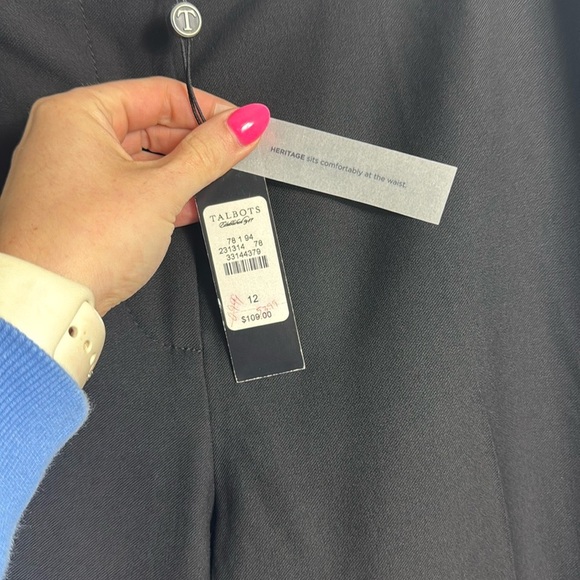 NWT Talbots Black Heritage Wide Leg Pants Wool Blend Size 12 Minimalist Capsule - Picture 2 of 12